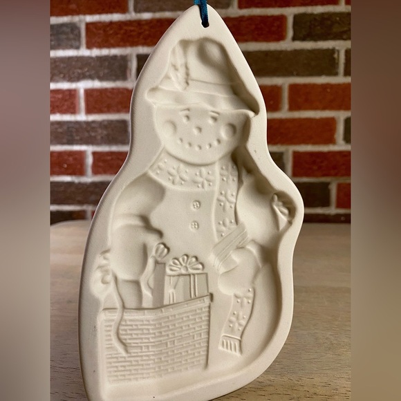 Longaberger 1997 Pottery‎ Snow Friends Cookie Mold Snowmen - Picture 6 of 6